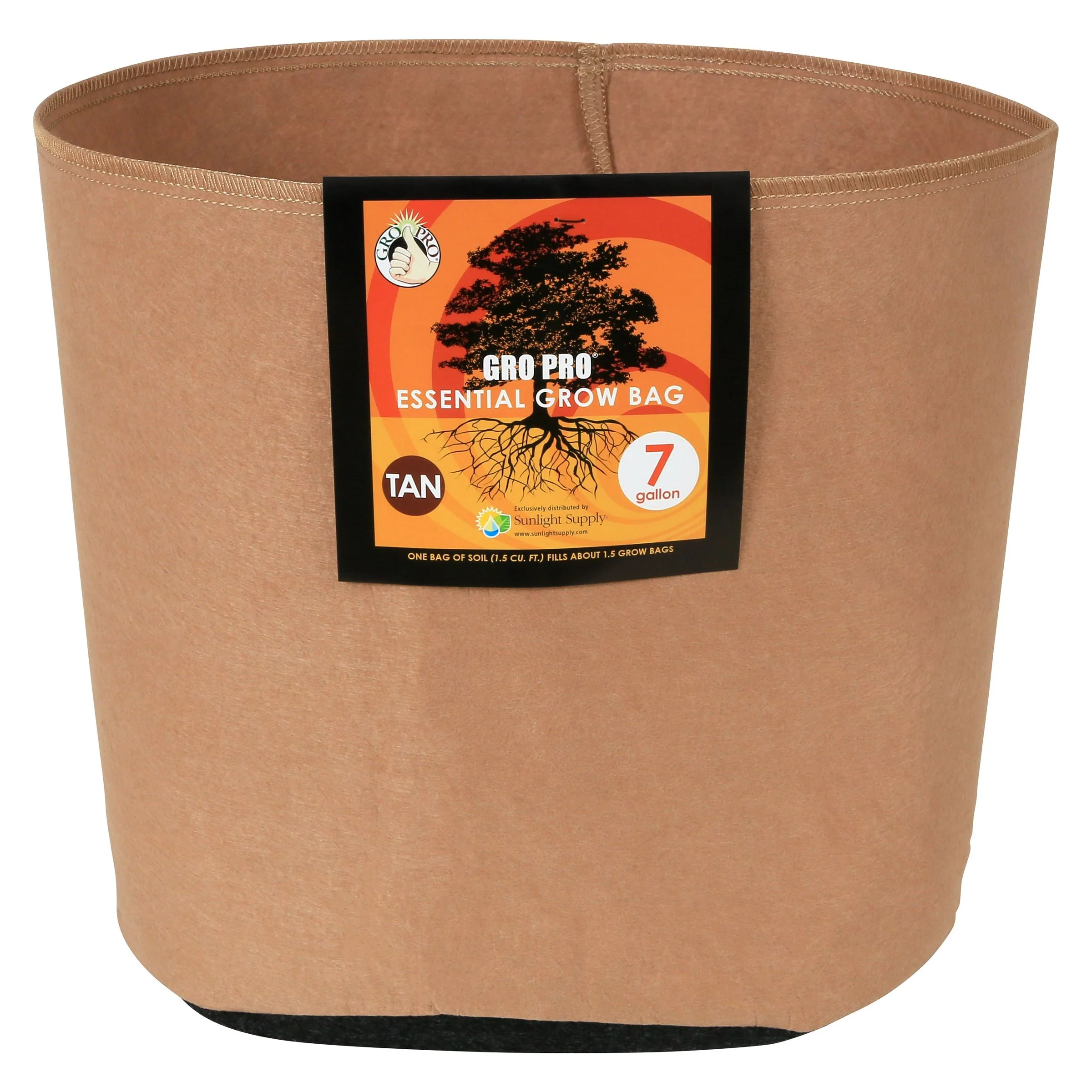 Gro Pro Essential Round Fabric Pots - Tan - Image 3